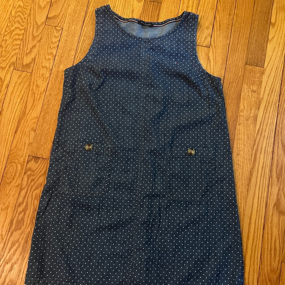 Polka Dot Sleeveless Dress - Blue